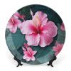 VFMKT Hawaii Flower Bone China Decorative Plate with Stand, 10 in view 1