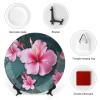 VFMKT Hawaii Flower Bone China Decorative Plate with Stand, 10 in view 3