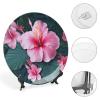 VFMKT Hawaii Flower Bone China Decorative Plate with Stand, 10 in view 4