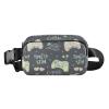 Crossbody Waist Bag for Women, Men and Teens, Gray Joystick & Doodle Pattern view 1