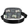 Crossbody Waist Bag for Women, Men and Teens, Gray Joystick & Doodle Pattern view 2
