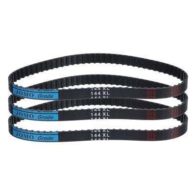 QUARKZMAN 3-Pack 144XL037 Rubber Timing Belts, 72 Teeth, 0.37 in Width, 0.20 in Pitch, Black