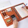 PU Leather Portfolio Organizer with 4-Ring Binder, Blue view 2