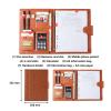 PU Leather Portfolio Organizer with 4-Ring Binder, Blue view 3