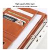 PU Leather Portfolio Organizer with 4-Ring Binder, Blue view 4