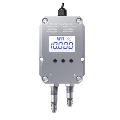 Differential Pressure Transmitter, 4–20 mA/0–10 V/0–5 V/RS485, LCD, 0–200 Pa/0–500 Pa/0–1 kPa/0–2 kPa
