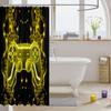 Homemissing Kids' Gamer Shower Curtain, 180 x 180 cm, Game Controller Pattern, Yellow and Black view 3