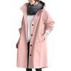 KBOPLEMQ Women's Elegant Long Trench Coat, Windproof Solid-Color Lapel Coat with Buttons and Pockets view 1