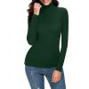 KBOPLEMQ Women's Long-Sleeve Stretch Ribbed Slim-Fit Crew-Neck Top view 3