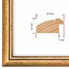 PrimeLuxe Solid Wood Picture Frame, Custom Size 28 x 36 cm, Bordeaux Red Gold view 2