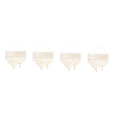 SEWACC 4-Piece Wooden Family Birthday Calendar