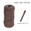 QUARKZMAN Twisted Braided Cotton Rope, Single-Strand Cord, Brown, 100 m/109 yd, 4 mm Diameter for Wall Hangings, Plant Hangers, Knitting and Macramé view 2
