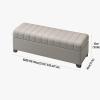 Upholstered Leather Storage Bench for Bedroom, Heavy-Duty Foam Ottoman, 42.9 cm High view 2