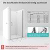Niche Shower Enclosure 90 x 195 cm with 180° Folding Door, 6 mm Tempered Nano Glass view 4