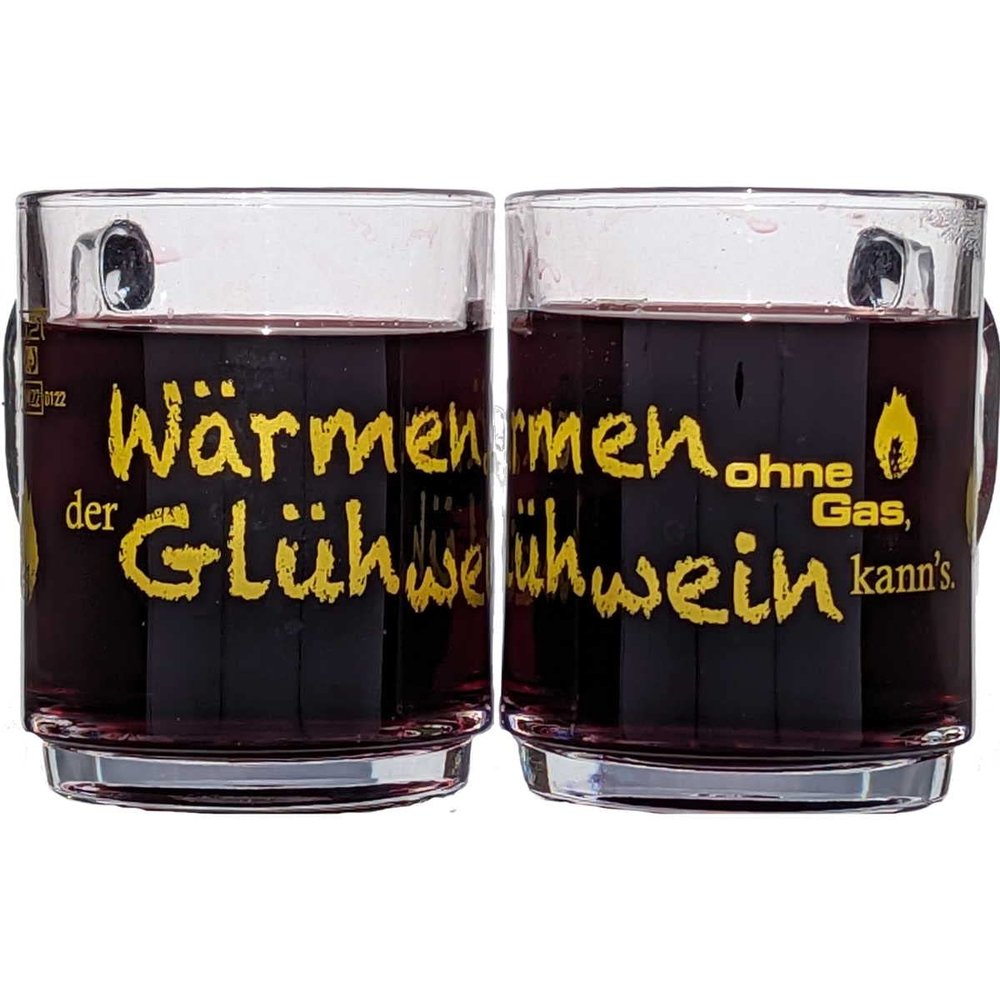 Glasveredlung Schmitz Mulled Wine Mug 27 cl, Heavy-Duty 320 g, Stackable, Tempered, 0.2 l Fill Mark, “Warming Without Gas” Decor, 504 Pieces