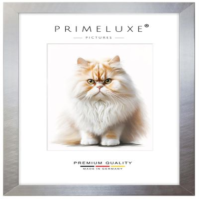 PrimeLuxe Solid Wood Picture Frame 38 x 58 cm, Silver Gray | Black Outer Edge | Custom Sizes