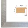 PrimeLuxe Solid Wood Picture Frame 38 x 58 cm, Silver Gray | Black Outer Edge | Custom Sizes view 2