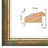PrimeLuxe Solid Wood Picture Frame - Custom-Made 36 x 107 cm in Green/Gold | Size Selectable | Anti-Glare Acrylic Glass view 2