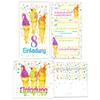 JuNa-Experten 8 Rabbit Invitations for an 8th Birthday, Pink Party Bags, Stickers and Bookmarks view 2