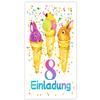 JuNa-Experten 8 Rabbit Invitations for an 8th Birthday, Pink Party Bags, Stickers and Bookmarks view 3