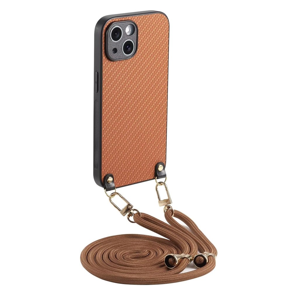 GoodcAcy Phone Case with Strap Compatible with Oppo A76 4G, Brown