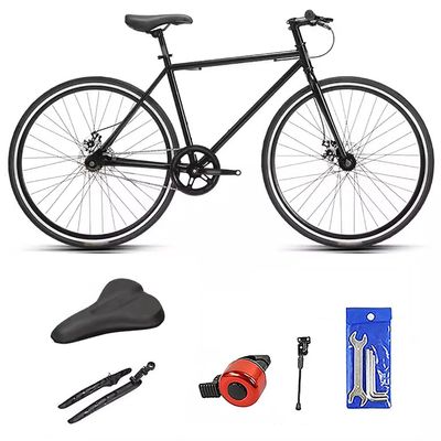 WXHJM 700C Single-Speed City Road Bike with Disc Brakes, Height-Adjustable, Unisex