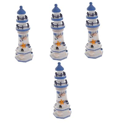 STOBAZA 4-Piece Mediterranean Lighthouse Decor Set