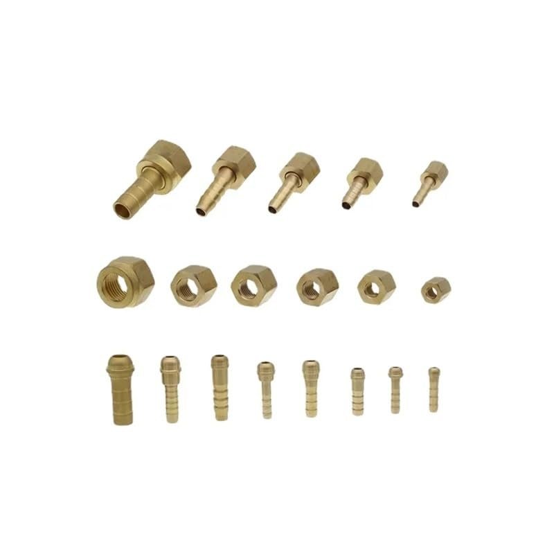CZAOINCU Brass Hose Barb x Metric Female Pipe Fitting Adapter, Ball Head, 6/8/10 mm, M10/M12/M14/M16, Right- or Left-Hand Thread, 3/8 BSP to 5 mm