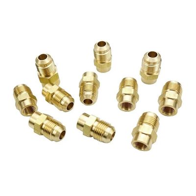 1/8" / 1/4" Female NPT to SAE 45° Flare Brass Fitting for 1/4", 5/16", or 3/8" OD Tube