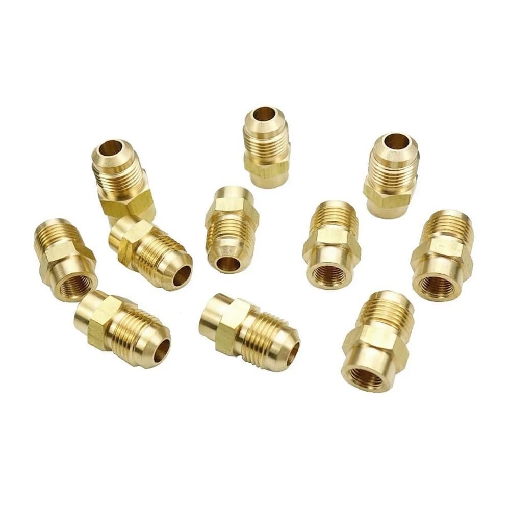 1/8" / 1/4" Female NPT to SAE 45° Flare Brass Fitting for 1/4", 5/16", or 3/8" OD Tube