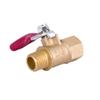 1/4 in. NPT Female/Male Brass Shut-Off Ball Valve for Water, Gas, Fuel, and Air, with Red Handle view 1