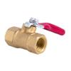 1/4 in. NPT Female/Male Brass Shut-Off Ball Valve for Water, Gas, Fuel, and Air, with Red Handle view 2