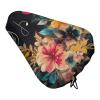 NWGHM Bicycle Seat Cover with Colorful Flowers, Waterproof Drawstring Cushion view 1