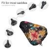 NWGHM Bicycle Seat Cover with Colorful Flowers, Waterproof Drawstring Cushion view 3