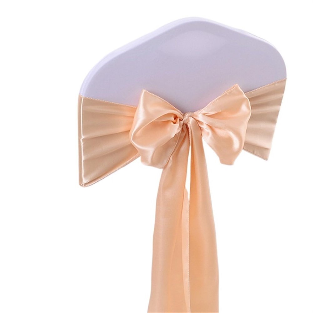 SUBLXPoten Satin Chair Sashes for Wedding Chair Covers, Champagne