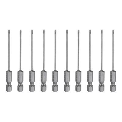 QUARKZMAN 10-Piece S2 Magnetic Slotted Screwdriver Bit Set, SL2.0 2 mm, 1/4-Inch Hex Shank