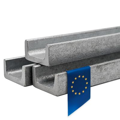 Stahl-Shop24 Galvanized U-Channel 65 × 42 × 5.5 mm, 1000 mm, Bent
