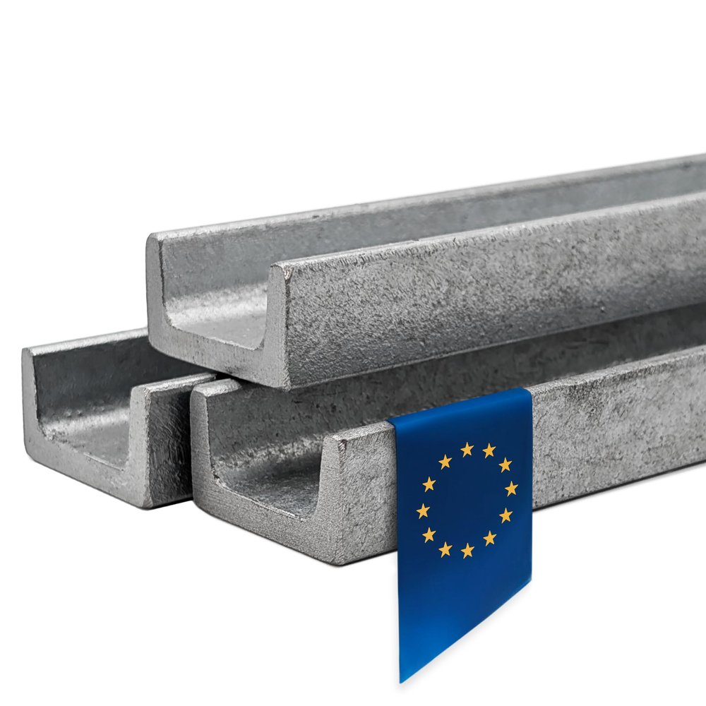 Stahl-Shop24 Galvanized U-Channel 65 × 42 × 5.5 mm, 1000 mm, Bent