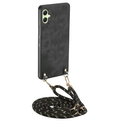 GoodcAcy Case Compatible with Samsung Galaxy A05, Black, with Detachable Strap