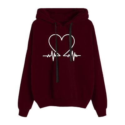 KBOPLEMQ Women's Oversized Hoodie Sweatshirt with Heart Print