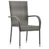 Stackable Garden Chairs, Set of 4, Gray Polyrattan view 2