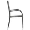 Stackable Garden Chairs, Set of 4, Gray Polyrattan view 4