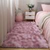 XUEDNGM Shaggy High-Pile Rug 160 x 360 cm, Modern Plush Bedroom Runner, Non-Slip Backing, Soft, Easy-Care, Durable, Pink view 1