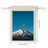 GHBNK Bunches Pocket Spring Snowy Mountain Airplanes Cotton Drawstring Bags view 2