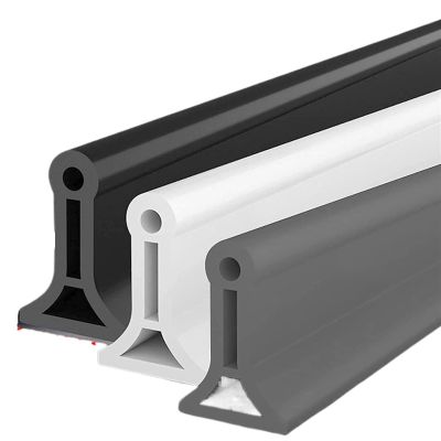 Wet Room Floor Barrier, Foldable Shower Threshold Water Dam, Black, 200 cm