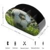 BTCOWZRV PU Leather Remote Control Holder, 5 Compartments, Green Grass Soccer Design view 2
