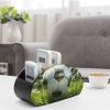BTCOWZRV PU Leather Remote Control Holder, 5 Compartments, Green Grass Soccer Design view 4