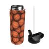 YFSGDLBN Basketball Sports Water Bottle, Printed, 530 ml, Insulated, with Straw, Orange view 3