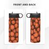 YFSGDLBN Basketball Sports Water Bottle, Printed, 530 ml, Insulated, with Straw, Orange view 4