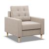 Mebligo Blank Armchair, Foam-Padded, Scandinavian Lounge Chair, Beige (Paros 02) view 1